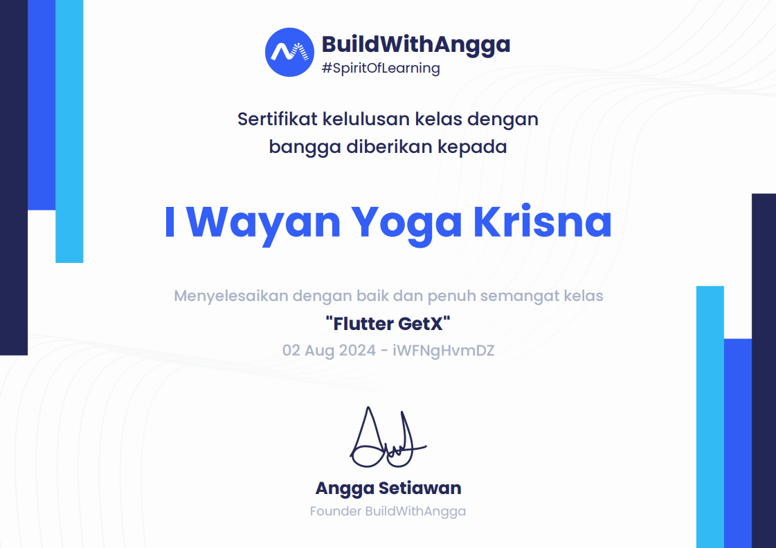 Flutter GetX Certificate